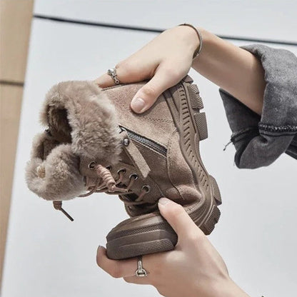 Sabine Faux Fur Lined Lace-Up Ankle Boots