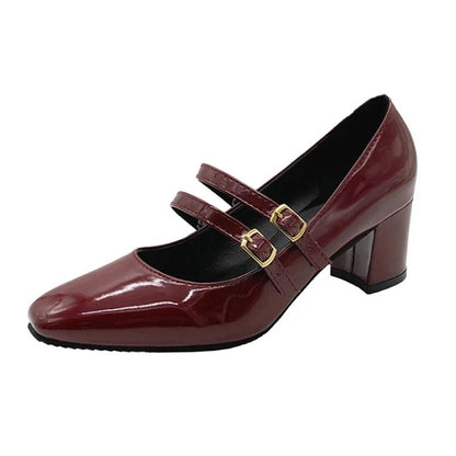 Sabrina Women's Block Heel Double Strap Mary Jane