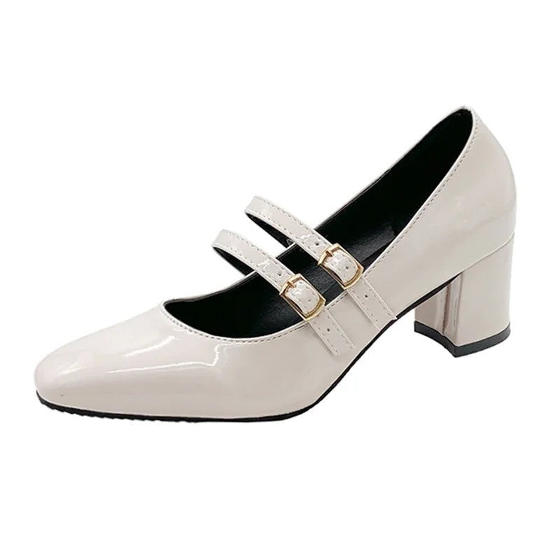 Sabrina Women's Block Heel Double Strap Mary Jane