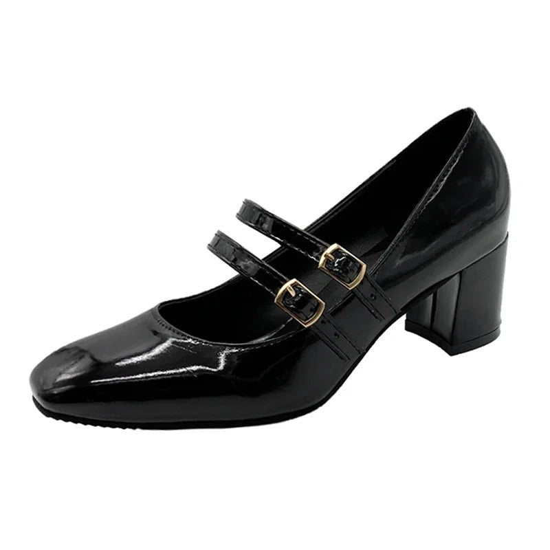 Sabrina Women's Block Heel Double Strap Mary Jane