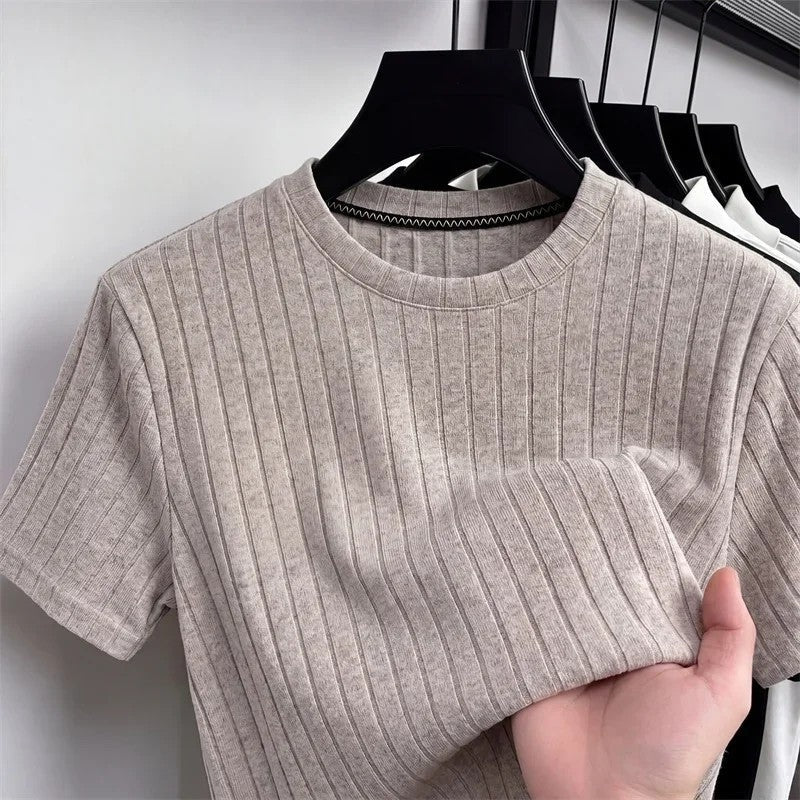 Samuel Men's Ribbed Stretch Knit T-Shirt