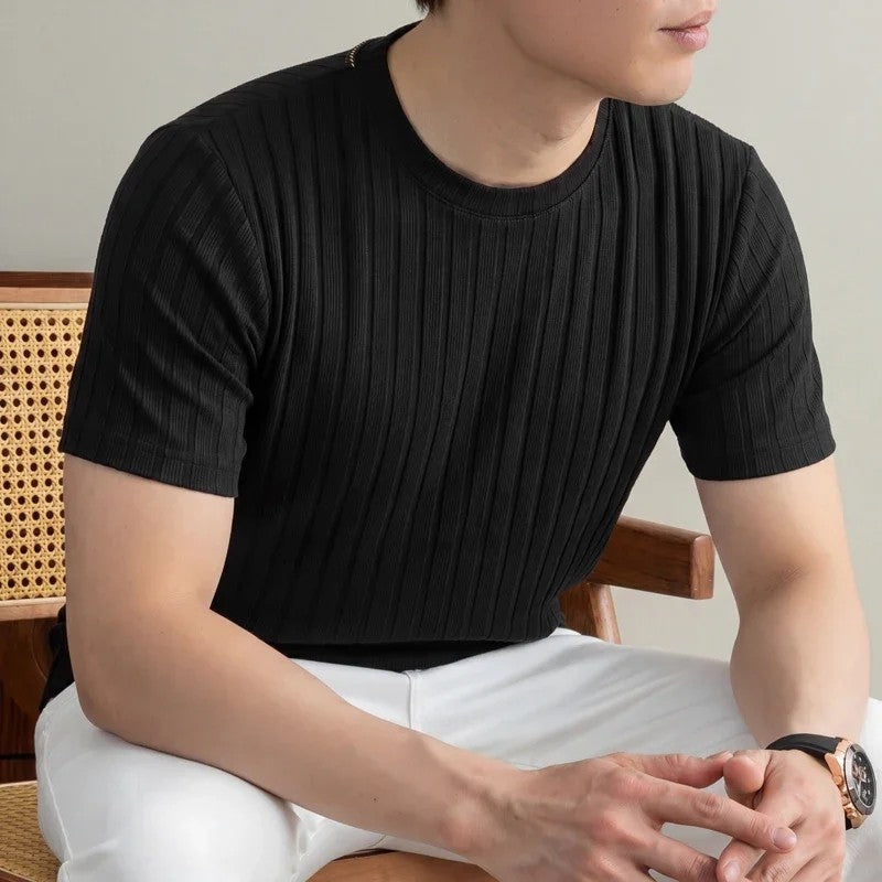 Samuel Men's Ribbed Stretch Knit T-Shirt