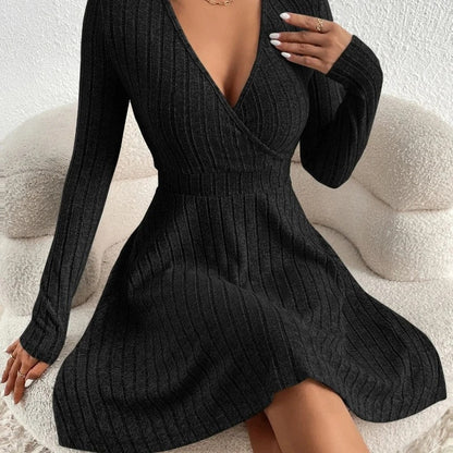 Sarah Women's Ribbed Knit Wrap Dress