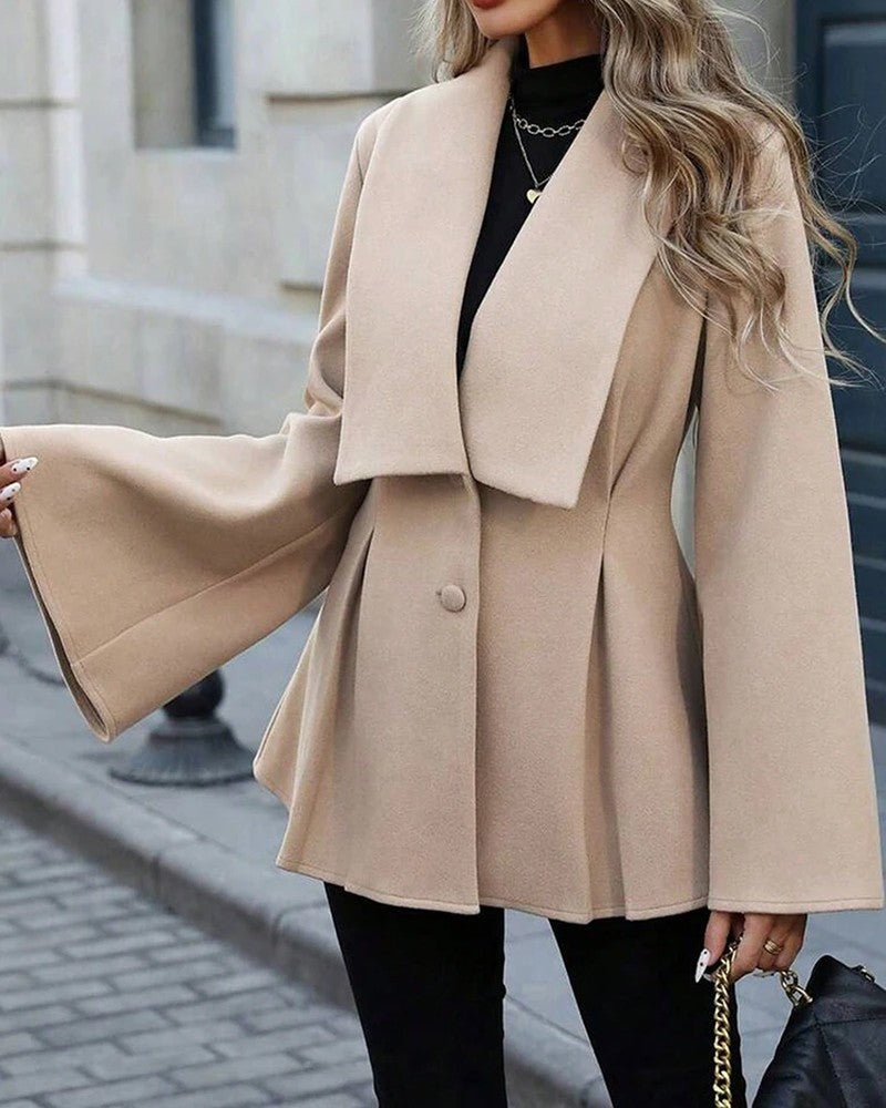 Selene Flared Wool Blend Peacoat
