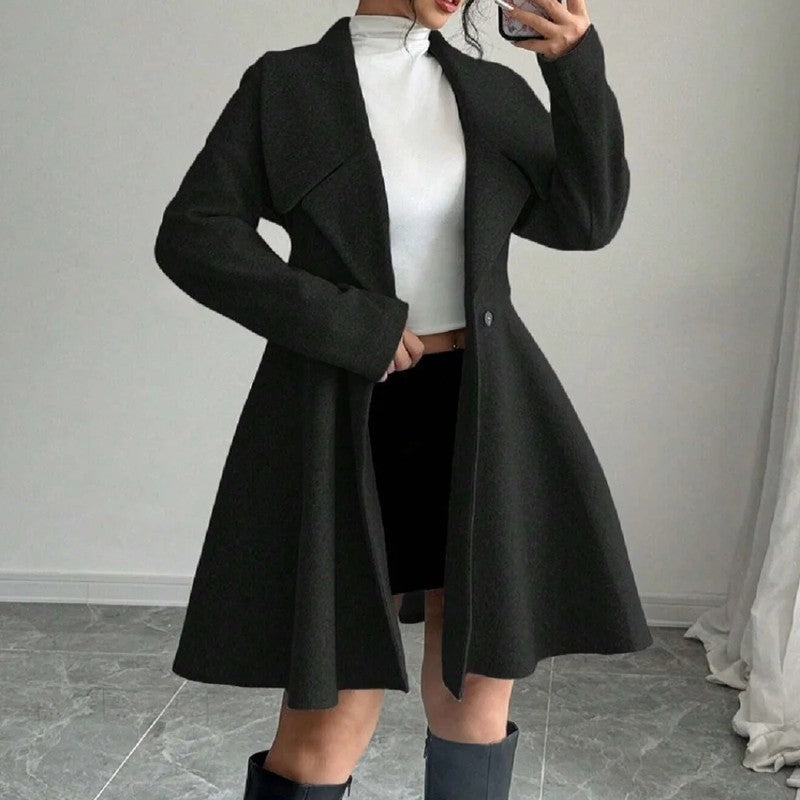 Selvane Double-Breasted Flared Coat Dress