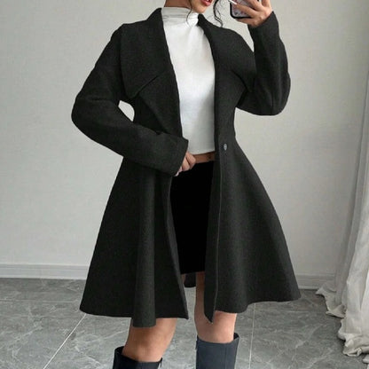 Selvane Double-Breasted Flared Coat Dress