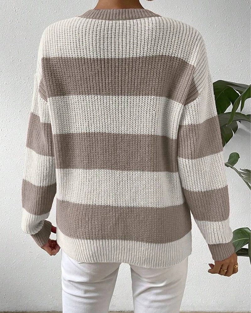 Serelle Relaxed Stripe Knit Sweater