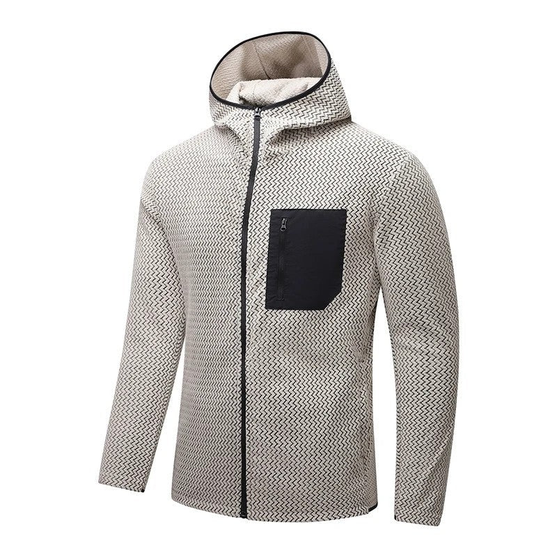 Shaora Patterned Zip Hooded Jacket