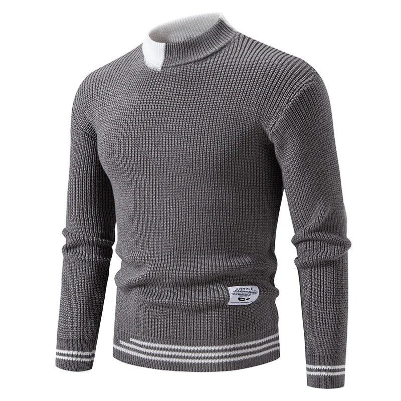 Simon Men's Ribbed Mock Neck Knit Sweater