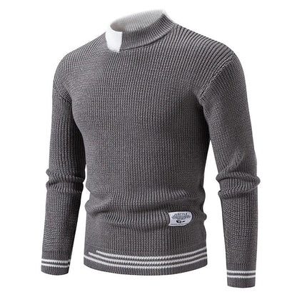 Simon Men's Ribbed Mock Neck Knit Sweater