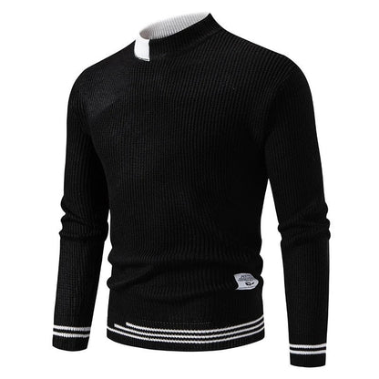 Simon Men's Ribbed Mock Neck Knit Sweater