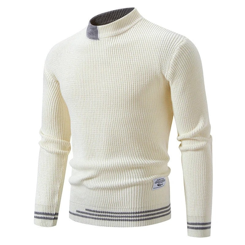 Simon Men's Ribbed Mock Neck Knit Sweater