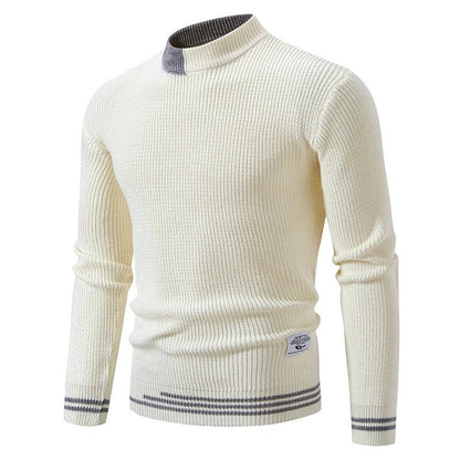 Simon Men's Ribbed Mock Neck Knit Sweater