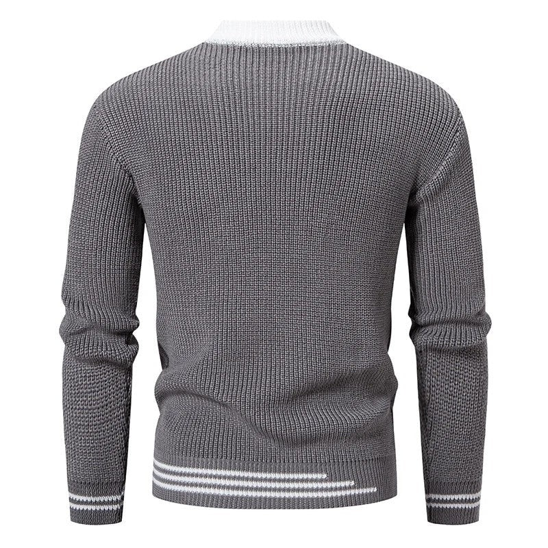 Simon Men's Ribbed Mock Neck Knit Sweater