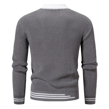 Simon Men's Ribbed Mock Neck Knit Sweater