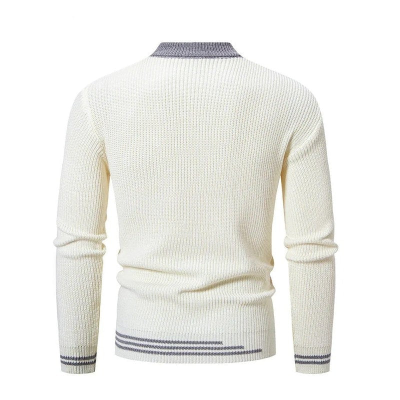 Simon Men's Ribbed Mock Neck Knit Sweater