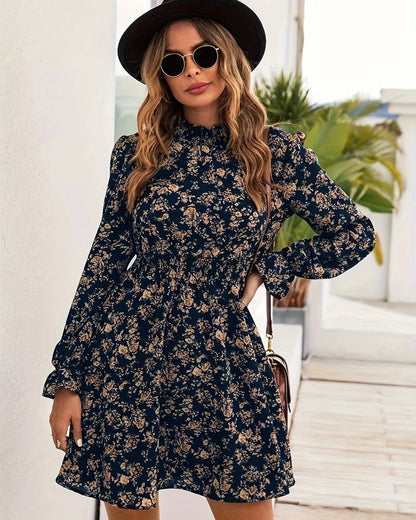 Sofia Women's Floral Ruffle Long Sleeve Mini Dress