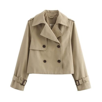 Sorrel Cropped Double-Breasted Trench Jacket