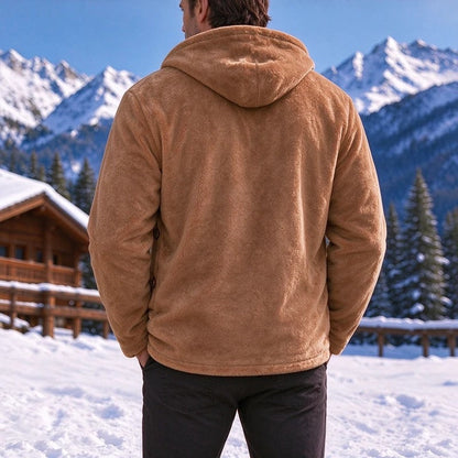 Thomas Men's Fleece Hooded Button-Up Jacket