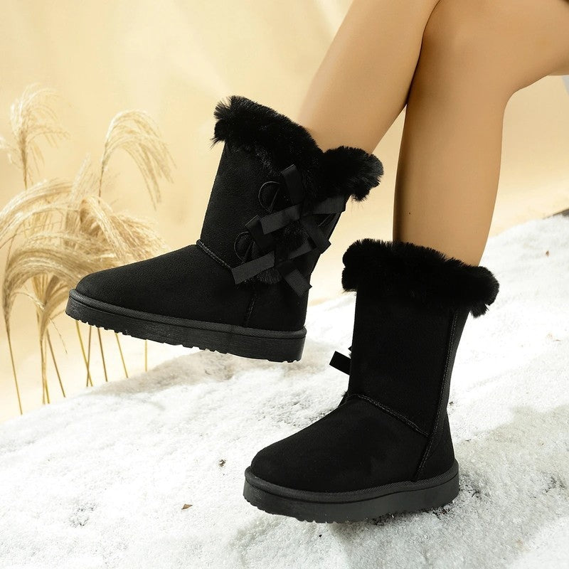 Thorne Bow Detail Faux Fur Winter Boots