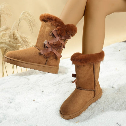 Thorne Bow Detail Faux Fur Winter Boots