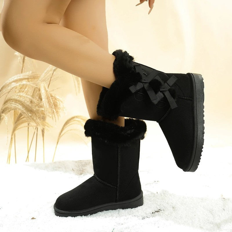 Thorne Bow Detail Faux Fur Winter Boots