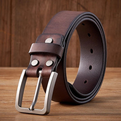 Tindra Leather Polished Buckle Belt Genuine Leather