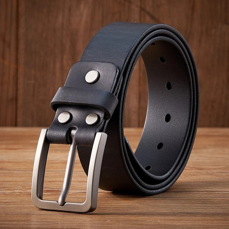Tindra Leather Polished Buckle Belt Genuine Leather