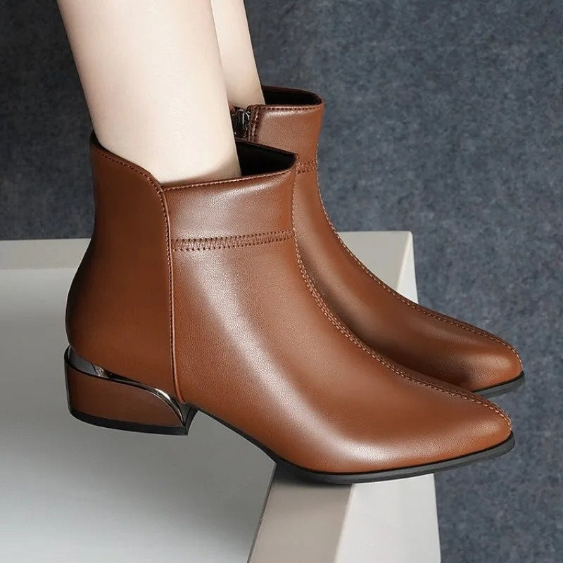 Ursin Sleek Block Heel Ankle Boots