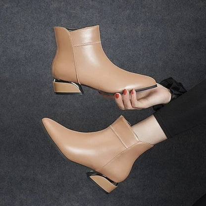 Ursin Sleek Block Heel Ankle Boots