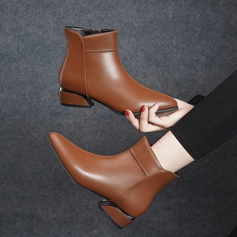 Ursin Sleek Block Heel Ankle Boots