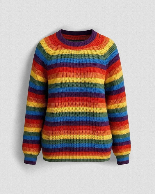 Varelle Rainbow Stripe Pride Knit Sweater