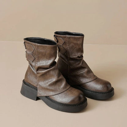 Verani Slouch Buckle Platform Boots