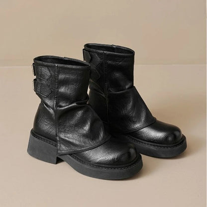 Verani Slouch Buckle Platform Boots