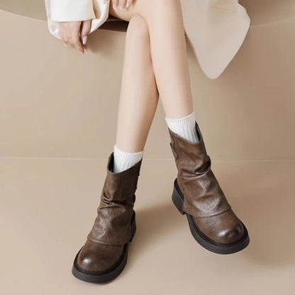 Verani Slouch Buckle Platform Boots