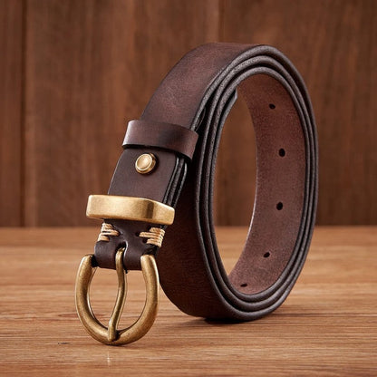 Verena Leather Vintage Buckle Belt Genuine Leather