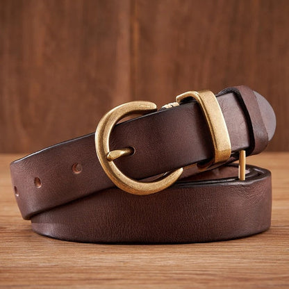 Verena Leather Vintage Buckle Belt Genuine Leather