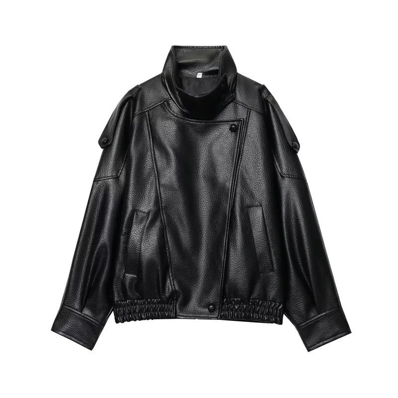 Vesnia Relaxed Moto Faux Leather Jacket