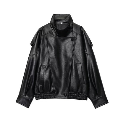 Vesnia Relaxed Moto Faux Leather Jacket