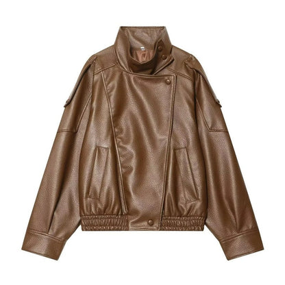 Vesnia Relaxed Moto Faux Leather Jacket