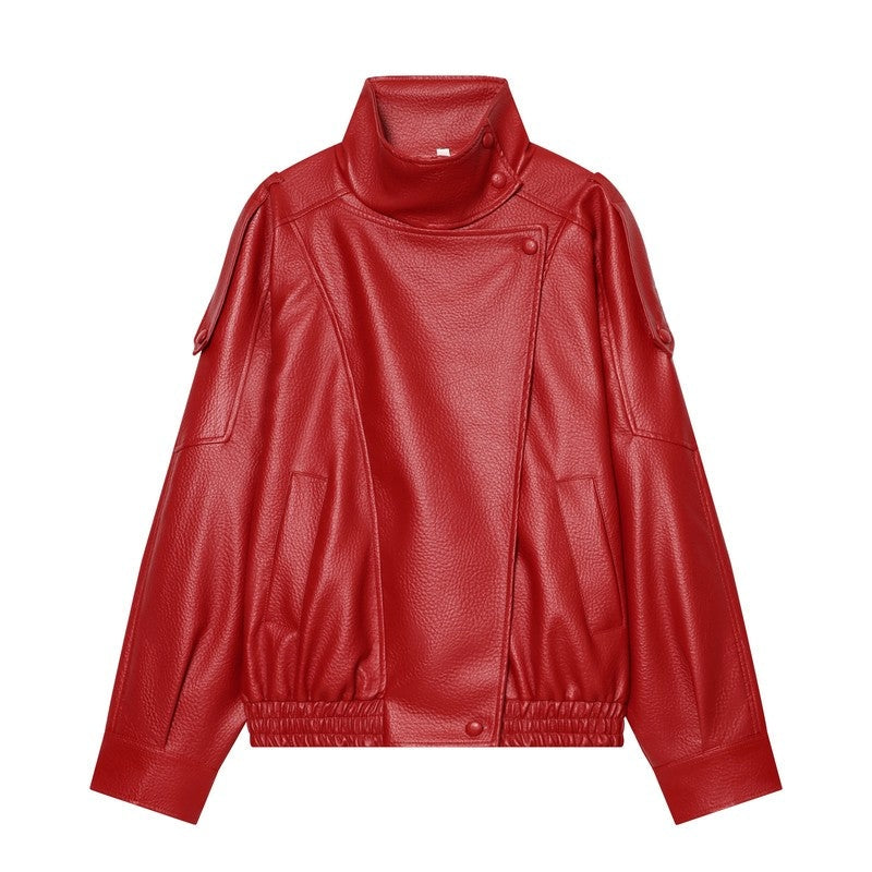 Vesnia Relaxed Moto Faux Leather Jacket