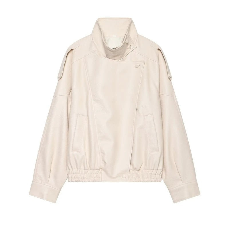 Vesnia Relaxed Moto Faux Leather Jacket