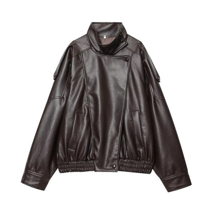 Vesnia Relaxed Moto Faux Leather Jacket