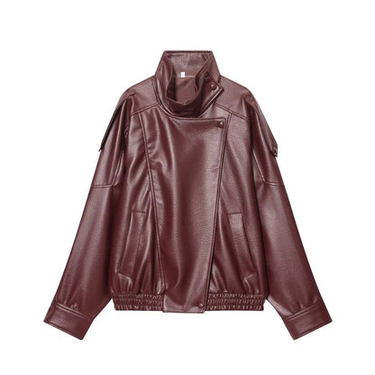 Vesnia Relaxed Moto Faux Leather Jacket