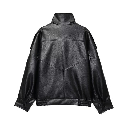 Vesnia Relaxed Moto Faux Leather Jacket