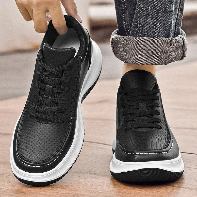 Victor Men's Textured Leather Low-Top Sneakers