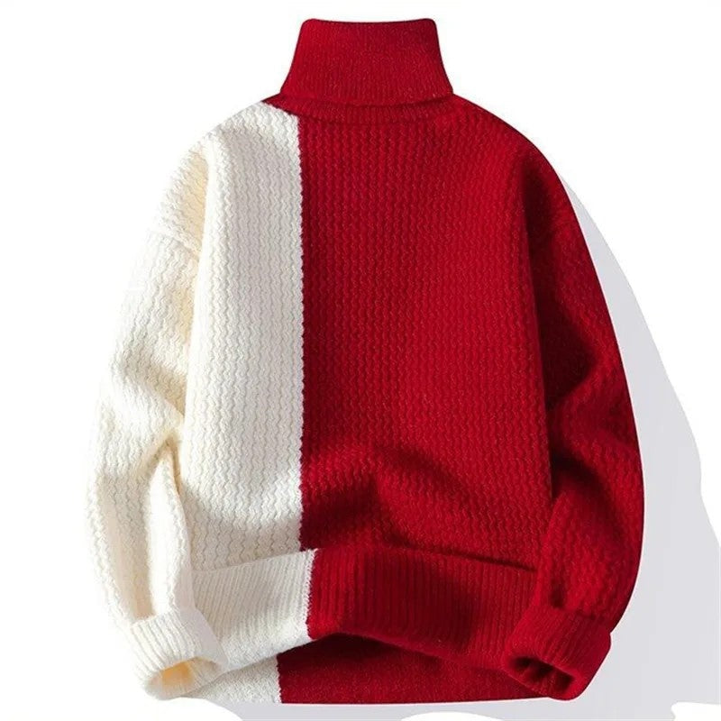 Vinnor Patchwork Textured Turtleneck Sweater