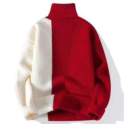 Vinnor Patchwork Textured Turtleneck Sweater