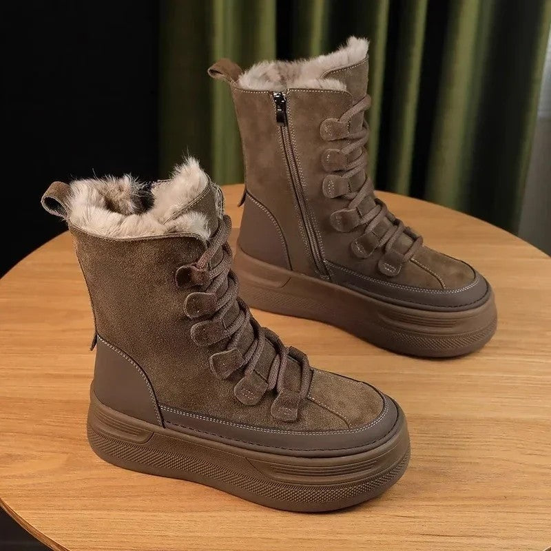 Vivienne Suede Faux Fur Platform Boots
