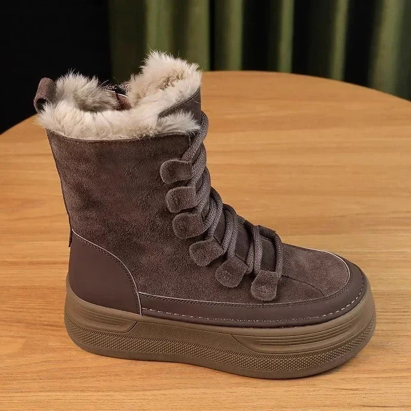 Vivienne Suede Faux Fur Platform Boots